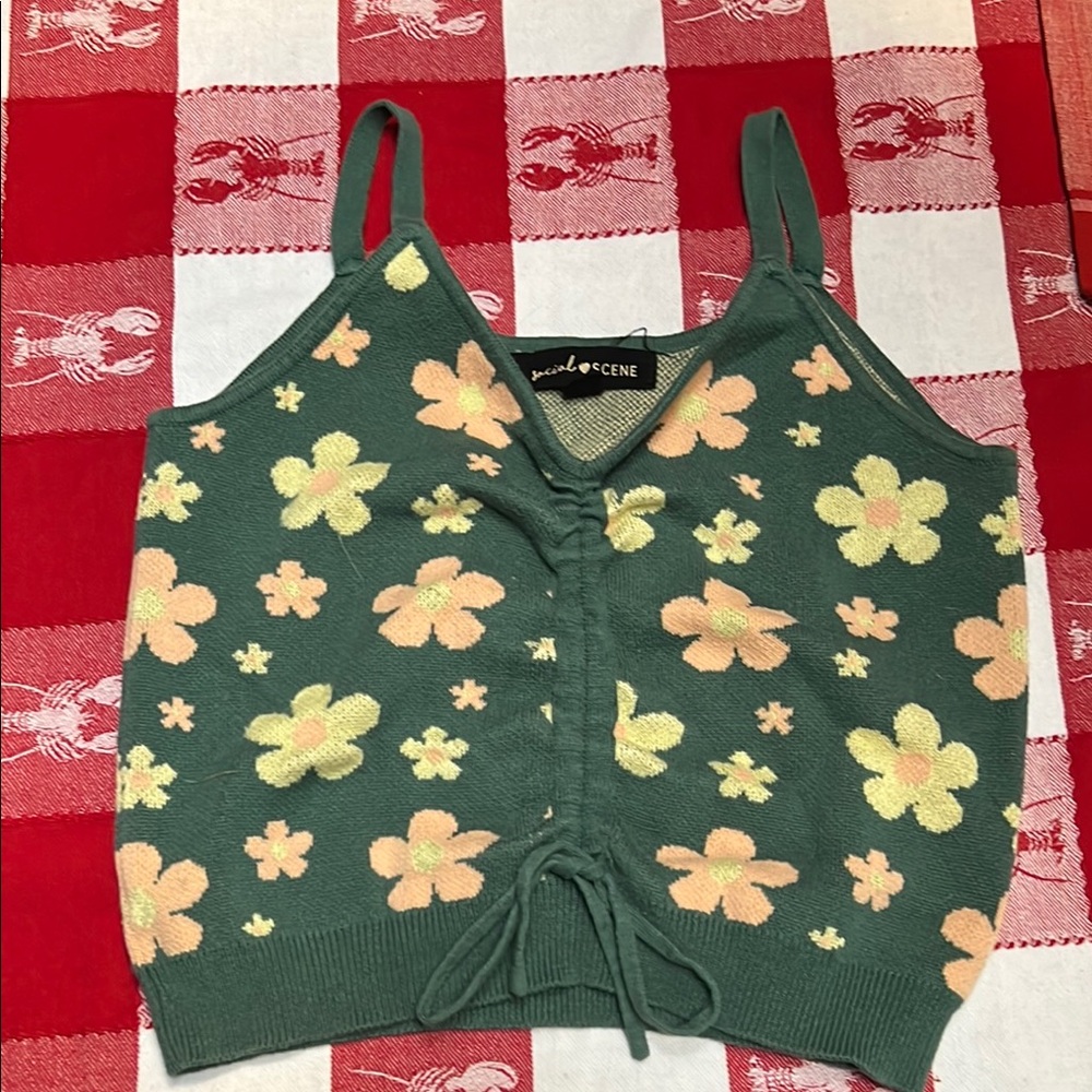 Green Floral Women's Top